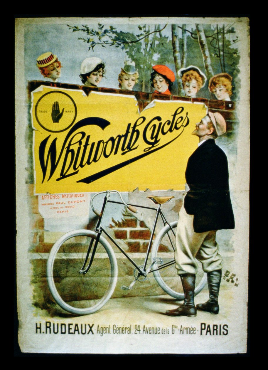 Plakatannoncering Whitworth Cycles, Paris af French School