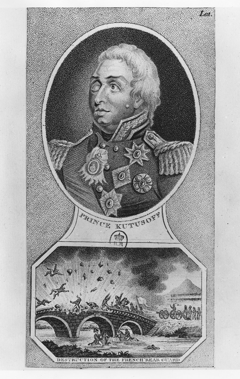 Prins Mikhail Illarionovich Golenischev-Kutuzov (litho) af French School