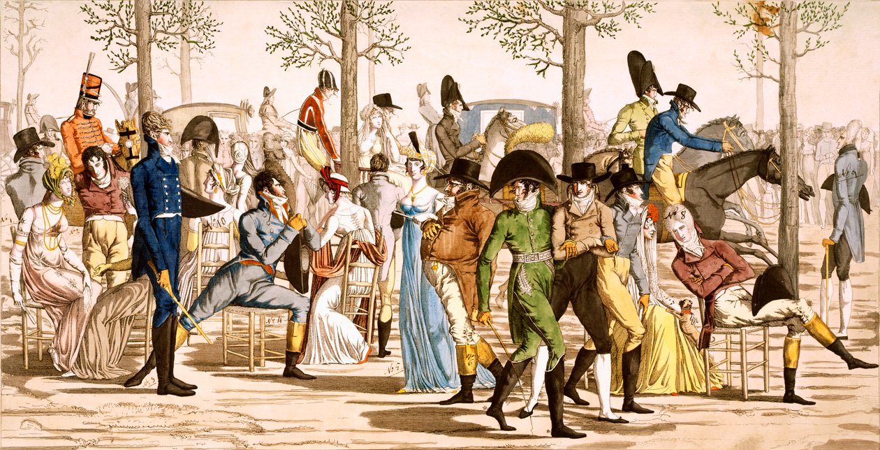 Promenade ved Longchamps, 1802 af French School