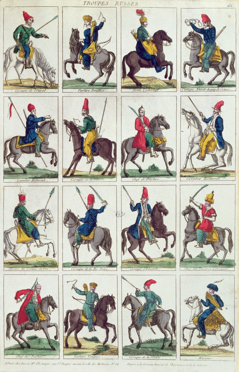 Regionale enheder af russisk kavaleri, ca. 1812-14 af French School