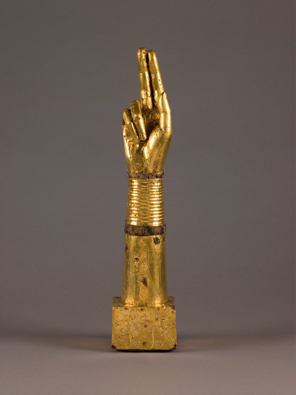 Relikviearm, ca. 1050-1100 (træ og guldplade) af French School