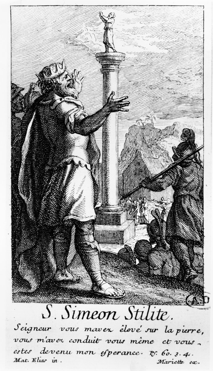 Sankt Simeon Stylite på sin søjle af French School