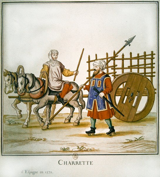 Spansk vogn, 1672 (wc på papir) af French School