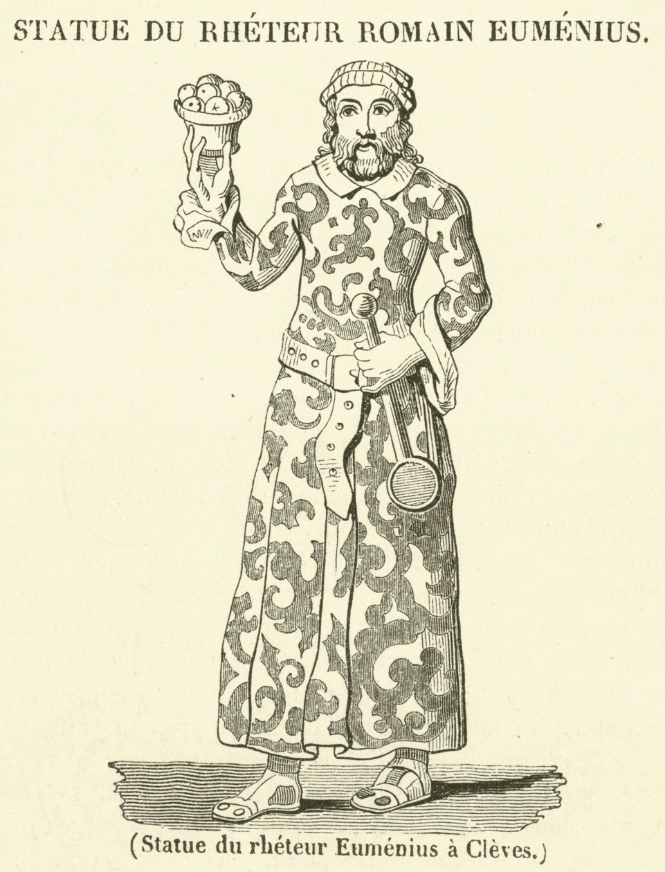 Statue du rheteur Eumenius a Cleves (kobberstik) af French School