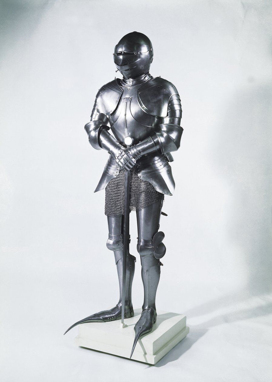 rustning med poulaines, ca. 1480 (metal) af French School