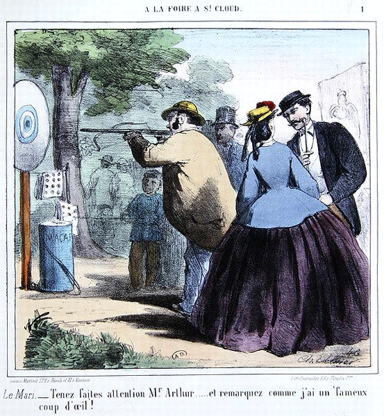 The Fair at St. Cloud (farve litho) af French School
