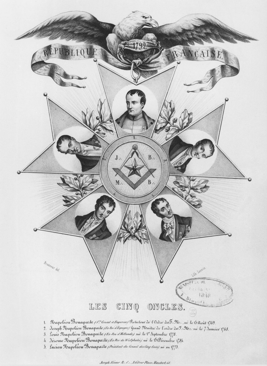 Frimureriets fem onkler, 1848 af French School