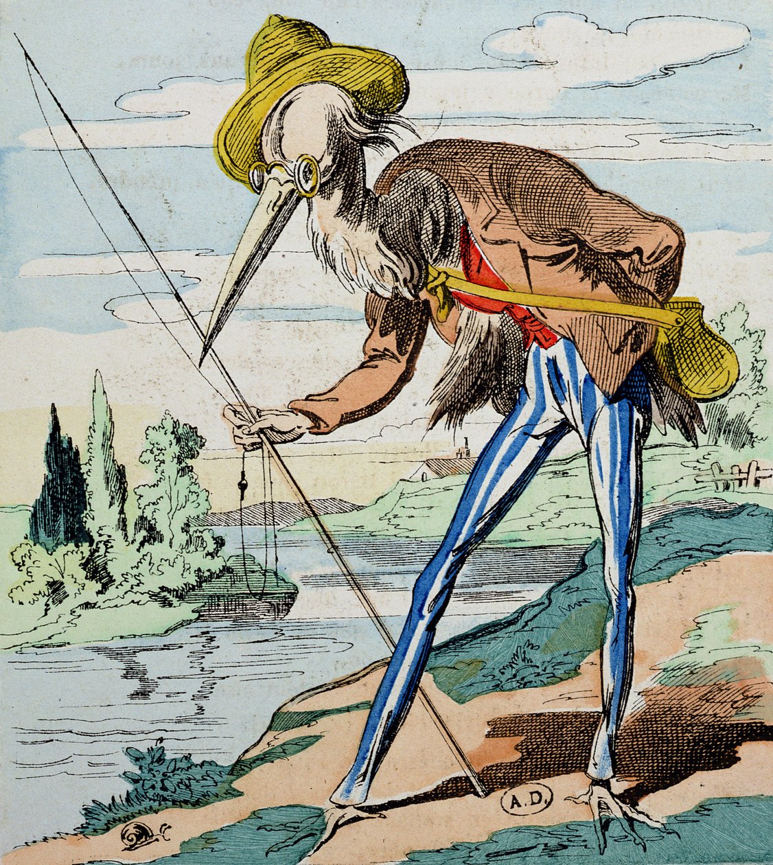 Hejren, fra Fables de la Fontaine af French School