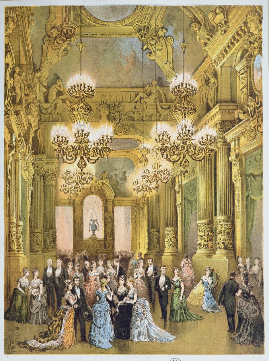 Intervallet i Opera Garnier. ca. 1875 af French School
