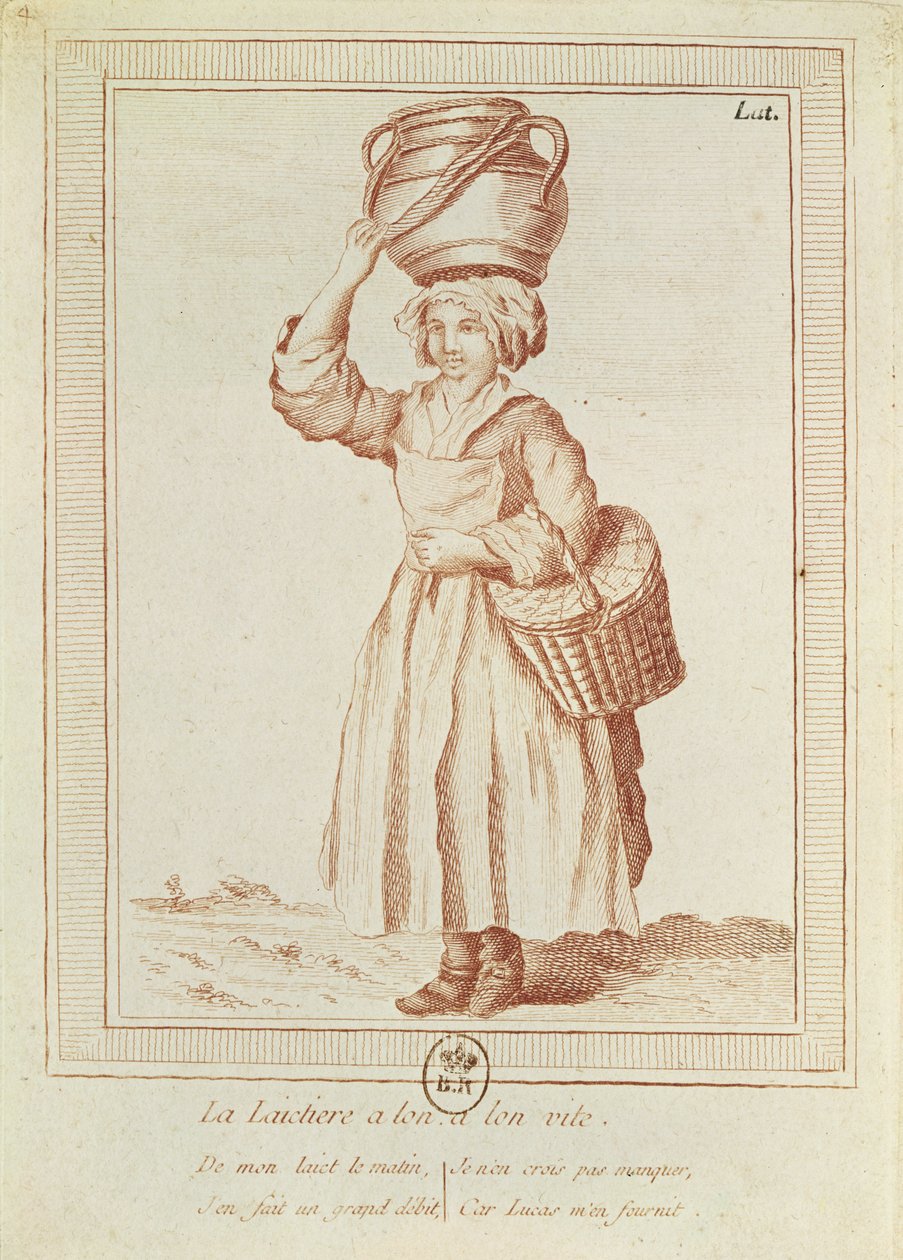 Mælkepigen (gravering) af French School