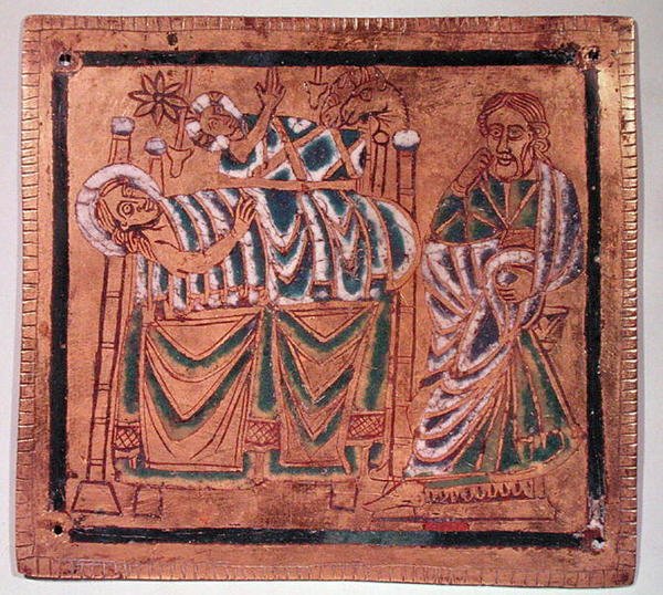 The Nativity (champleve-emalje på kobber) af French School