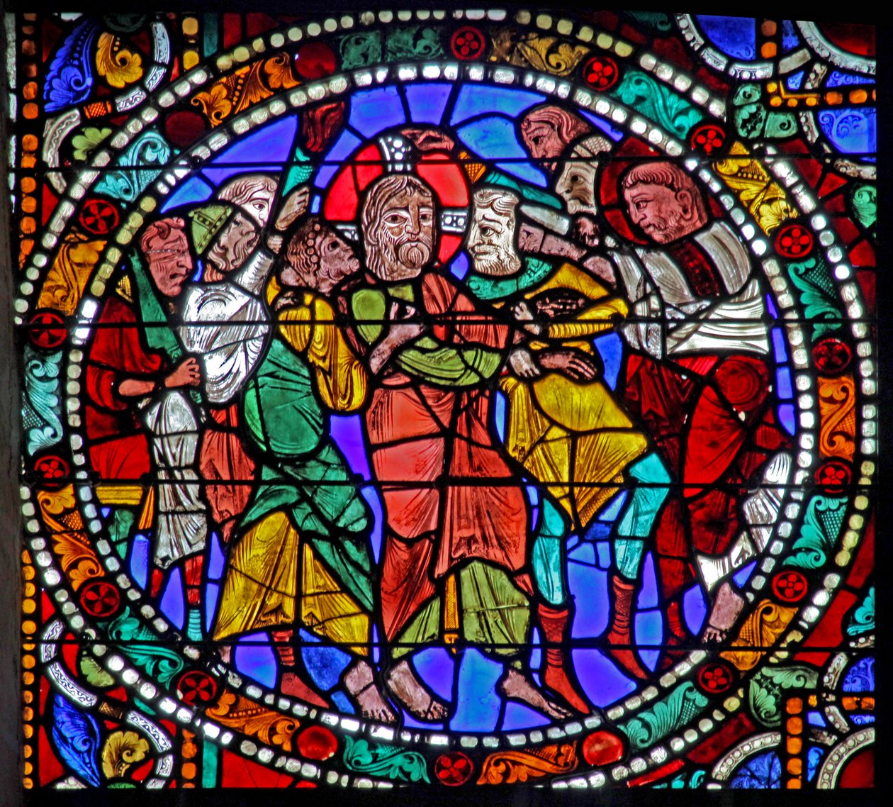 The Passion window: Judas Betrayal (w51) af French School