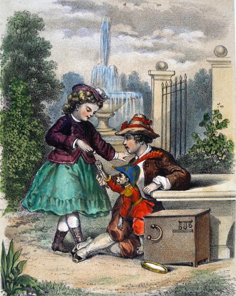 Den lille abe (farve litho) af French School