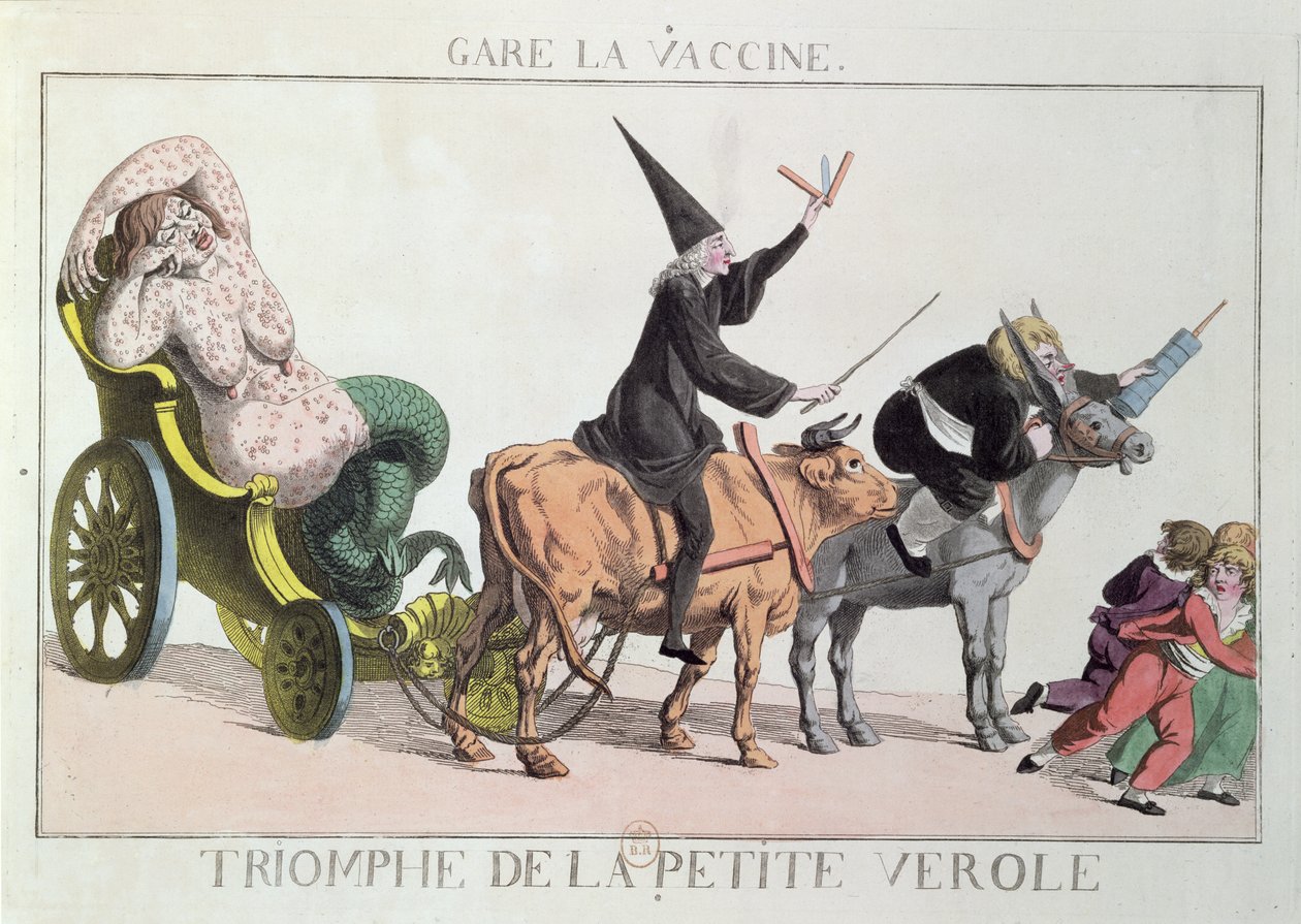 Koppernes triumf, ca. 1804 (farvet radering) af French School