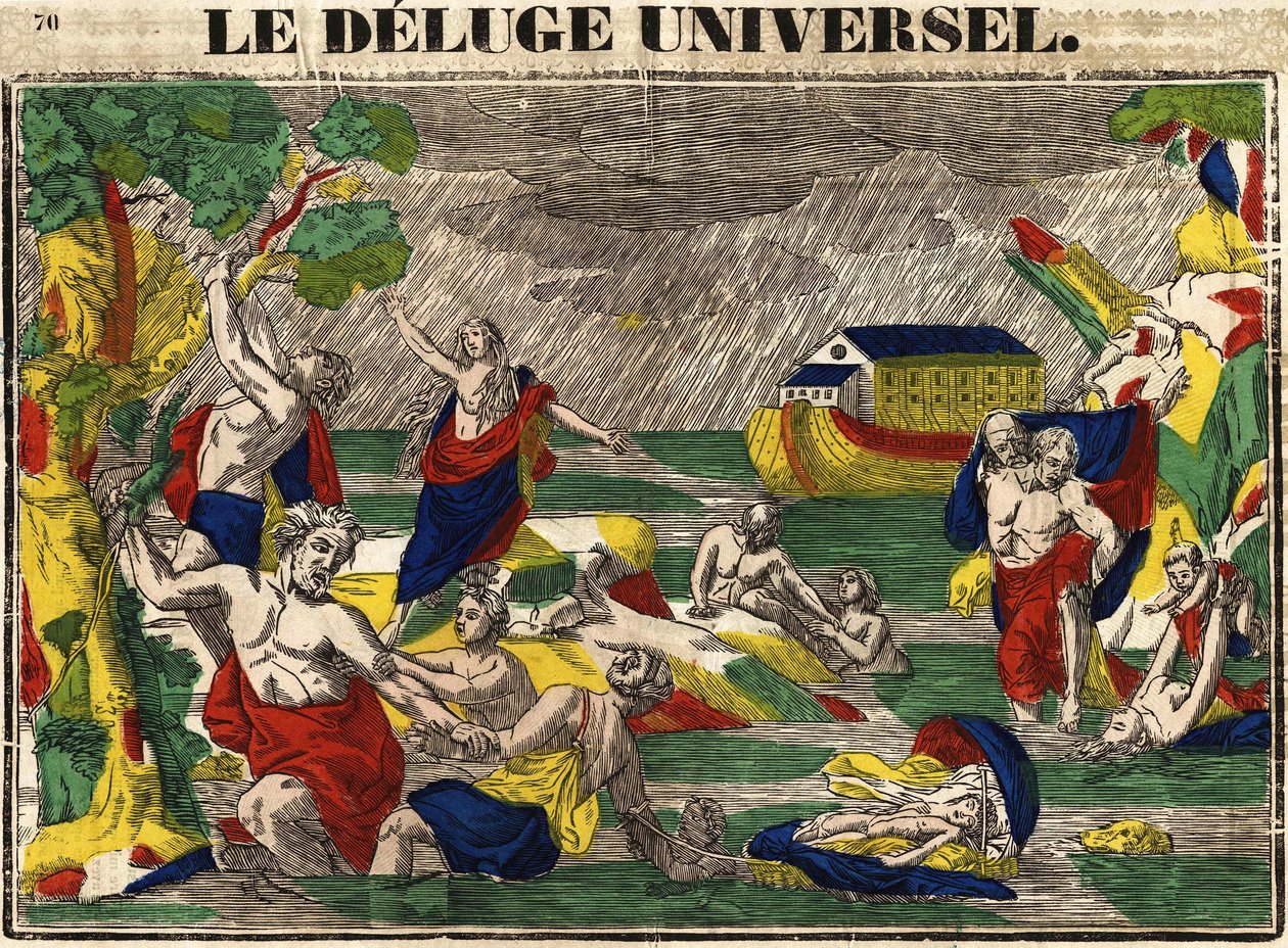 Den universelle oversvømmelse, epinal billede XIX århundrede af French School