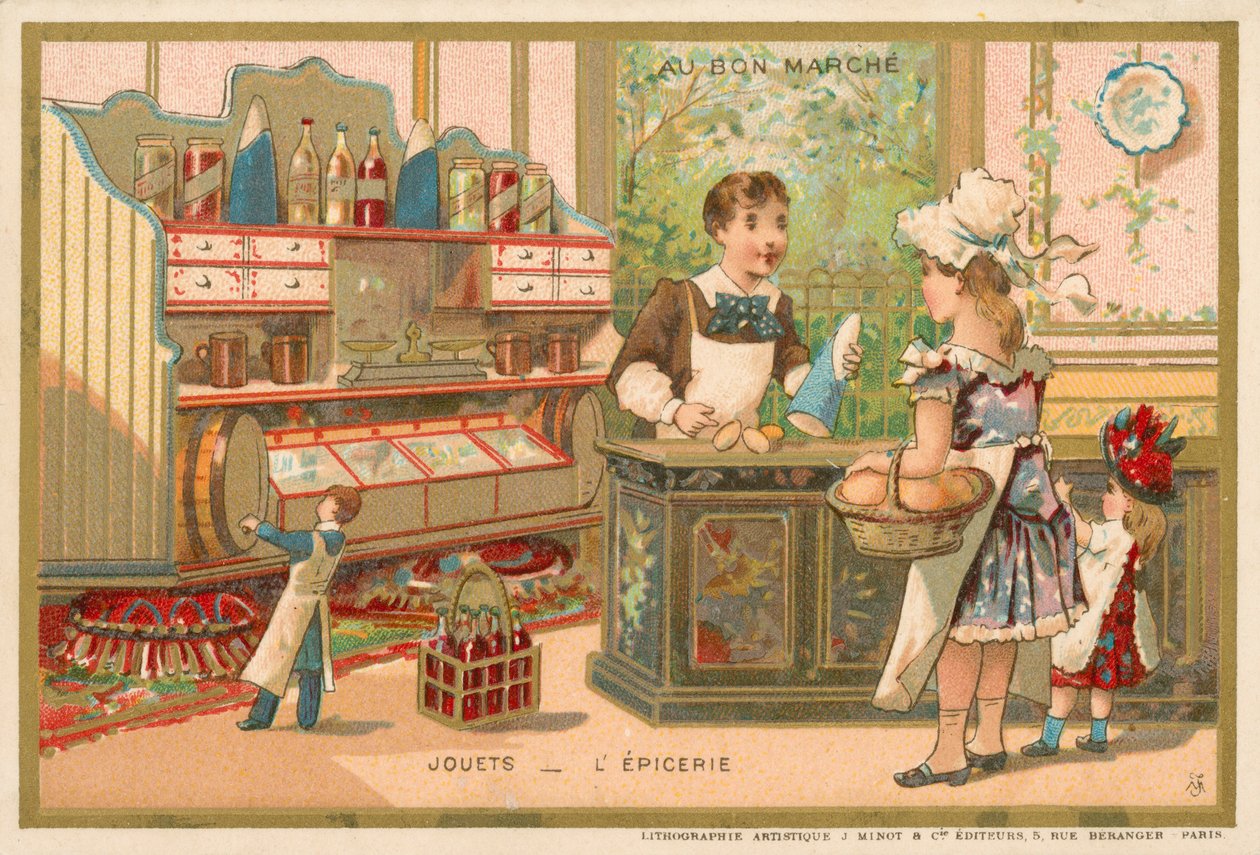 Legetøj - købmandsbutik (chromolitho) af French School