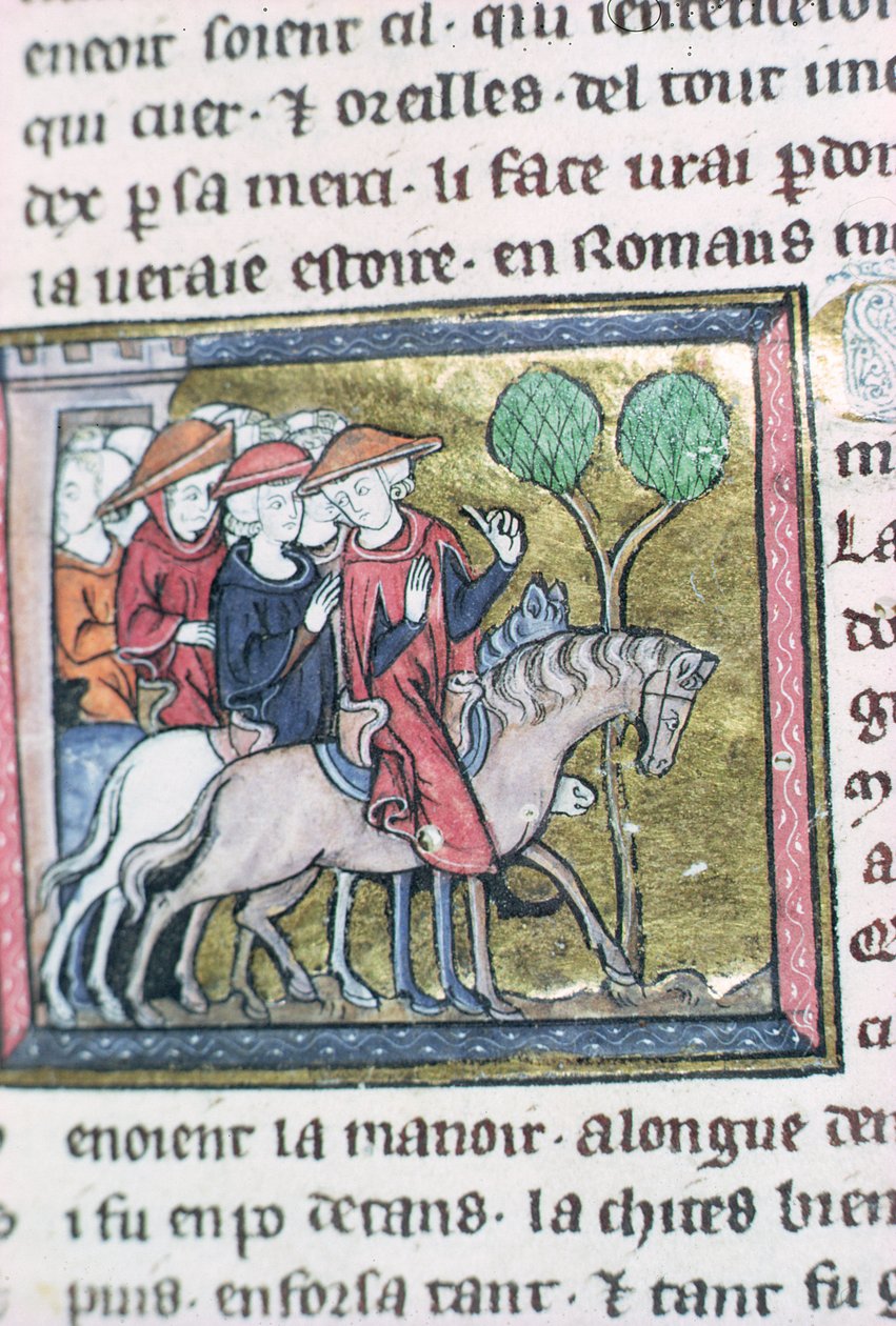 Rejsende, fra Roman de Jules Cesar af French School