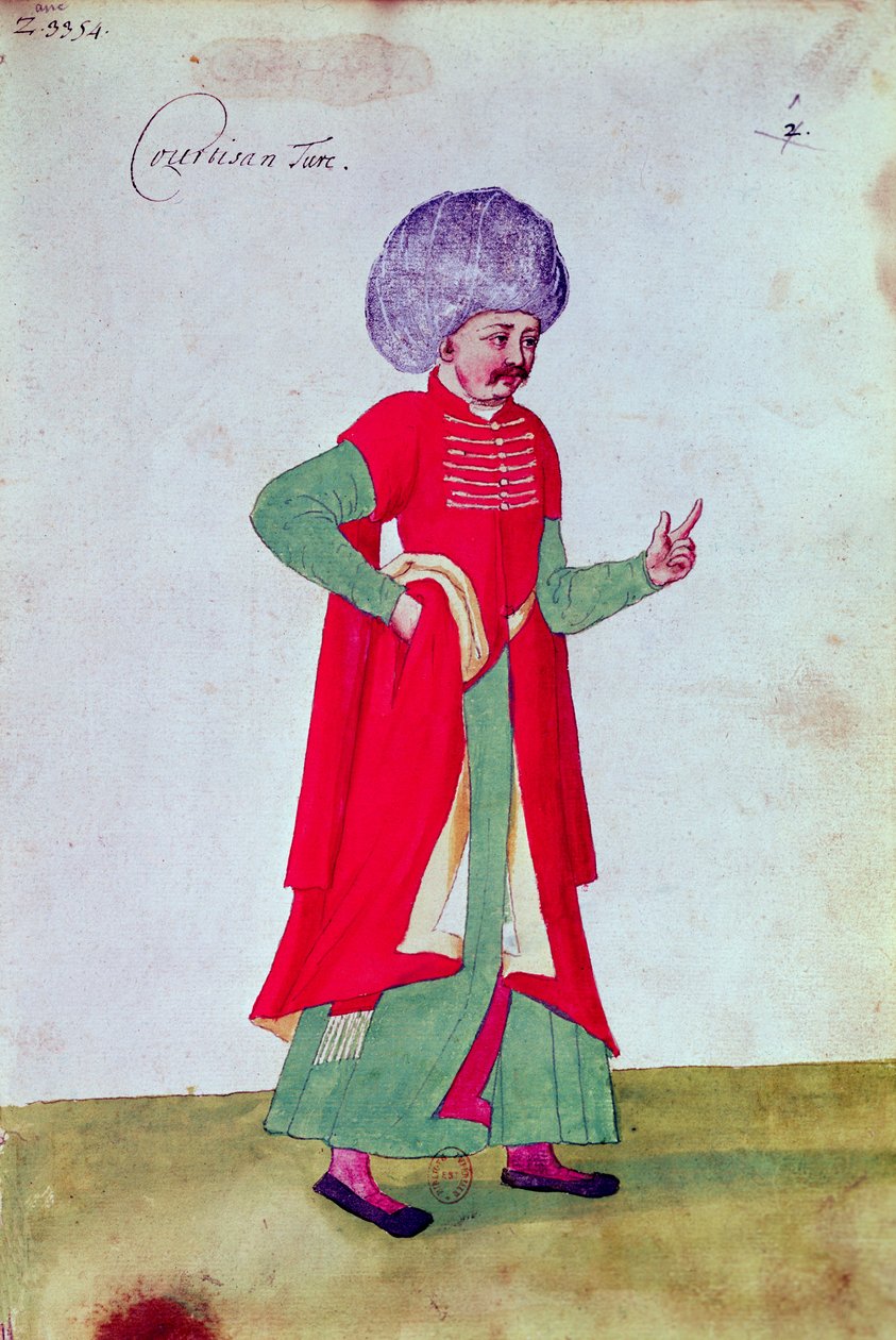 Tyrkisk hofmand, 1567 (wc på papir) af French School
