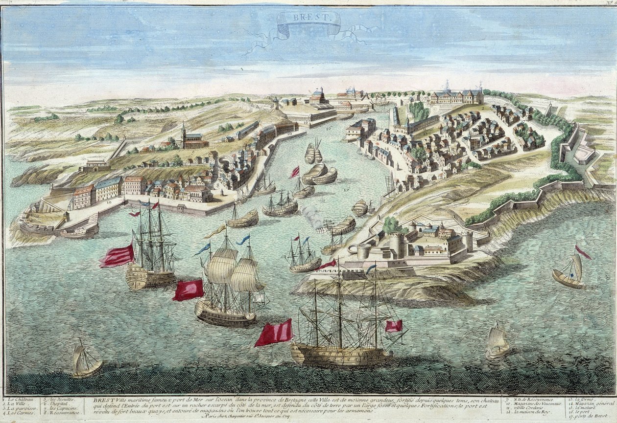 Näkymä Brestistä 1700-luvulla. af French School