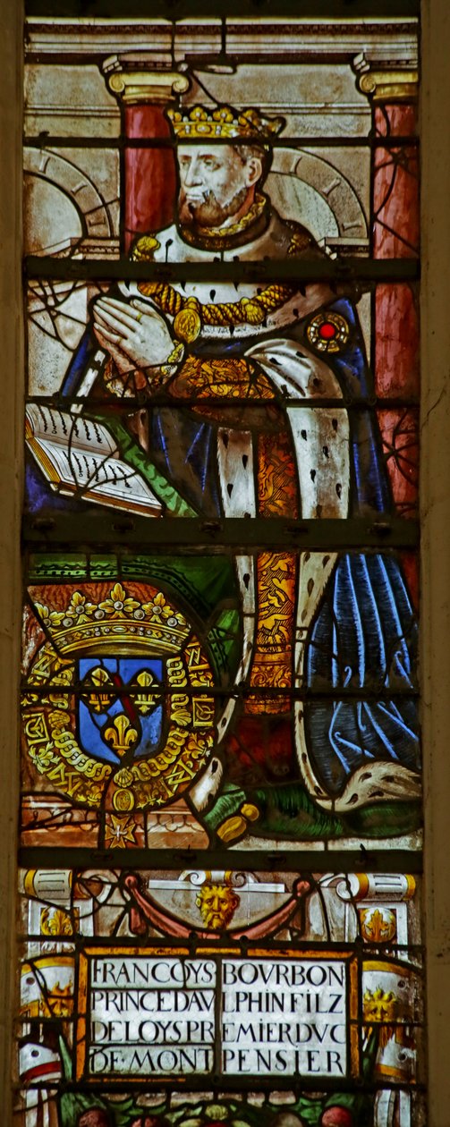 Vindue forestillende Francois de Bourbon (farvet glas) af French School