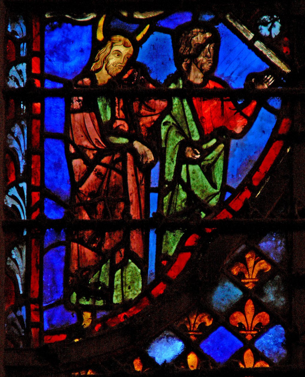 Vindue w3 Moses og en ledsager af French School
