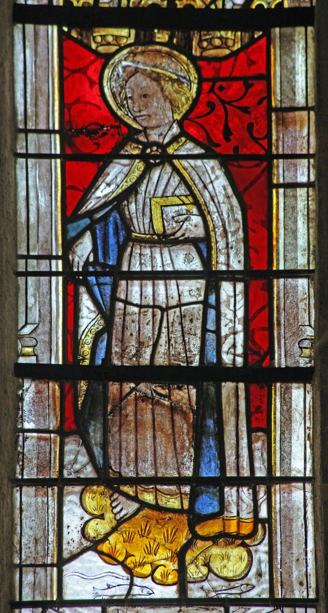 Vindue w6 forestillende Sankt Psalmet af French School