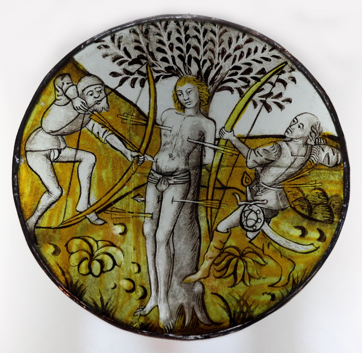 Vindue w75 forestillende Sankt Sebastian af French School