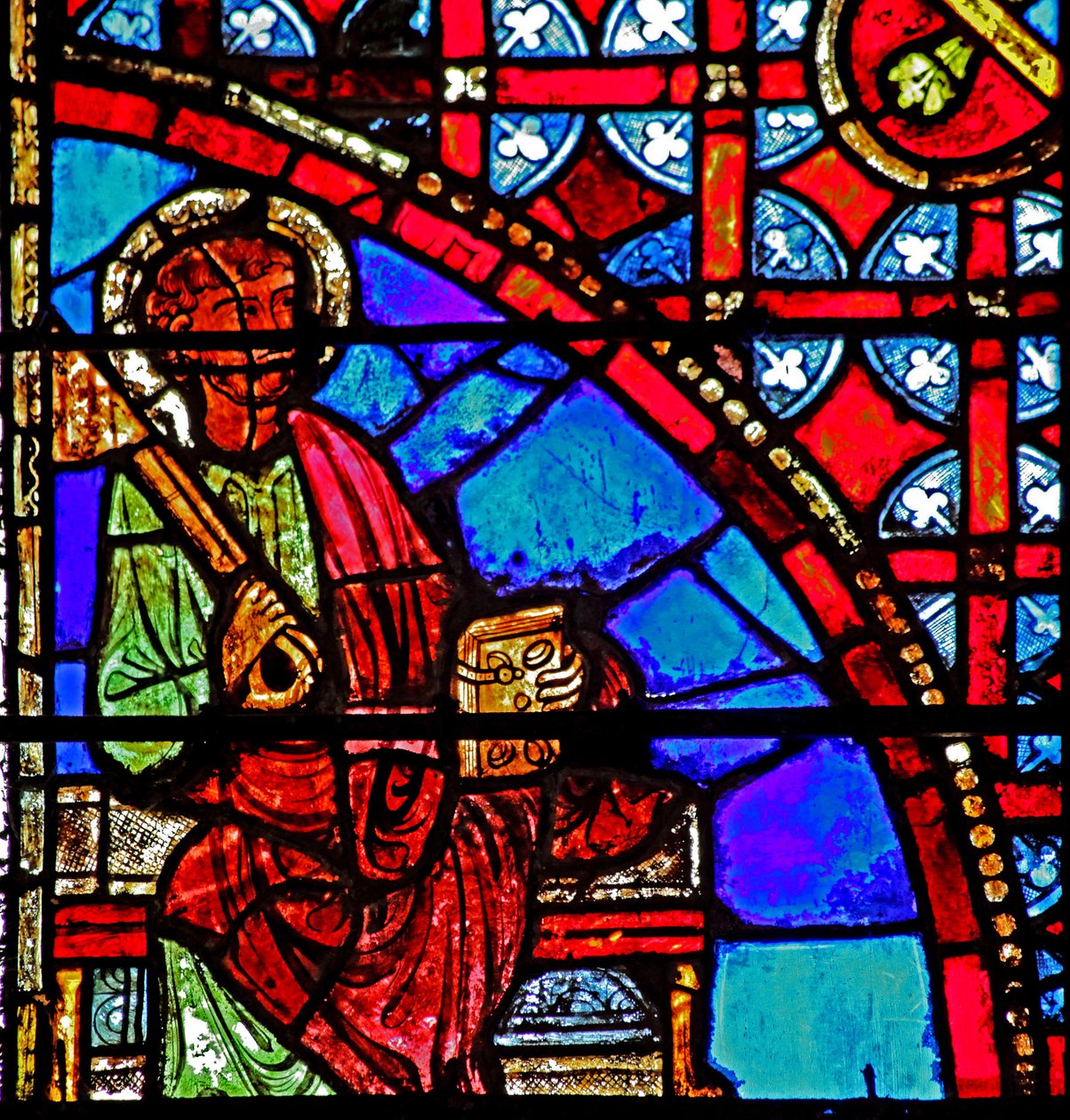 Vindue w9 forestillende Sankt Peter af French School