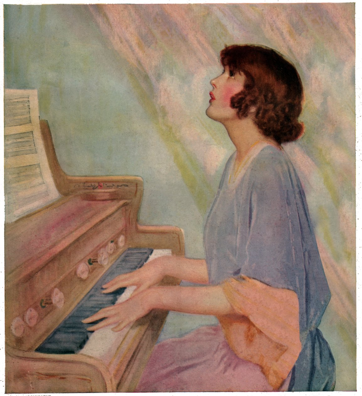 Kvinde spiller orgel af French School