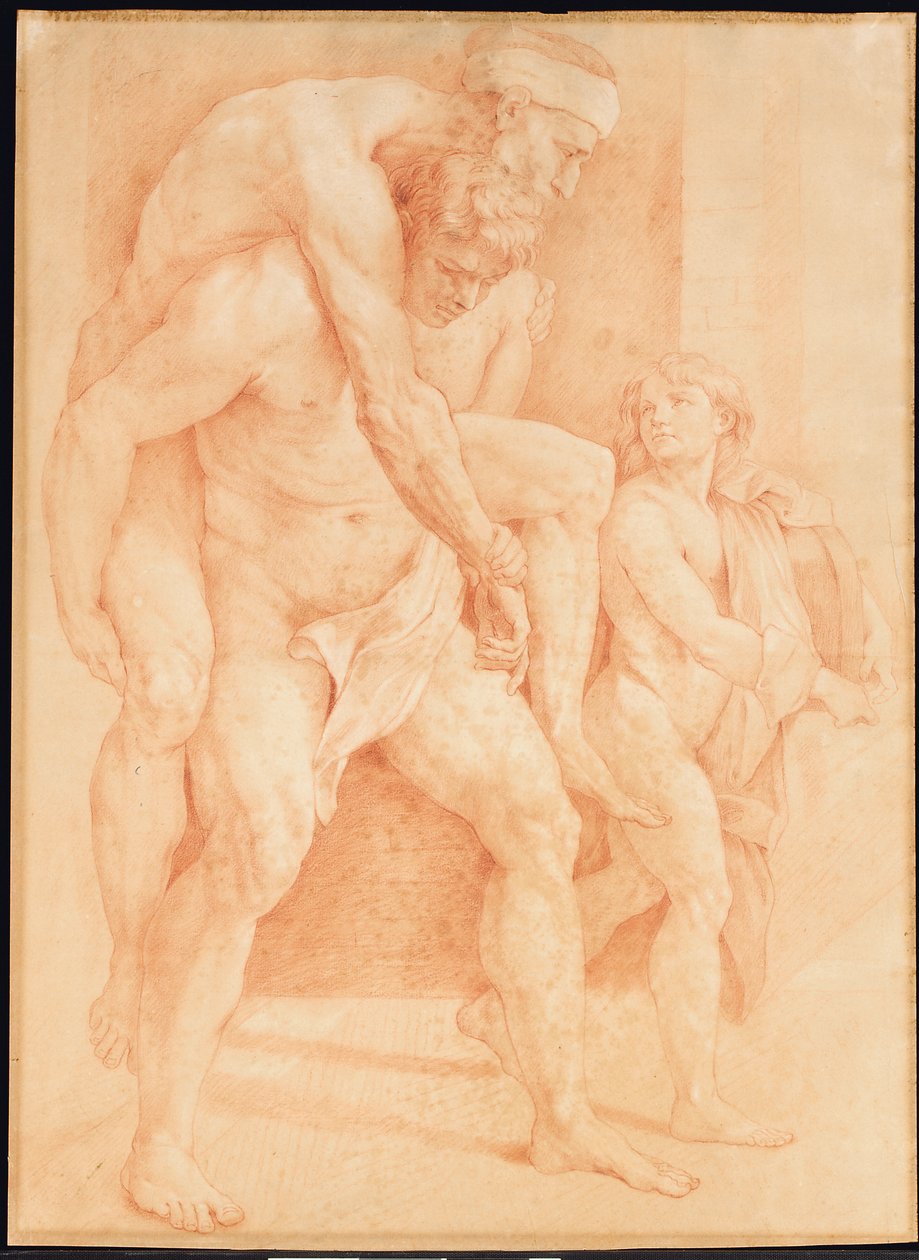Ung mand redder sin far efter Raphael af French School