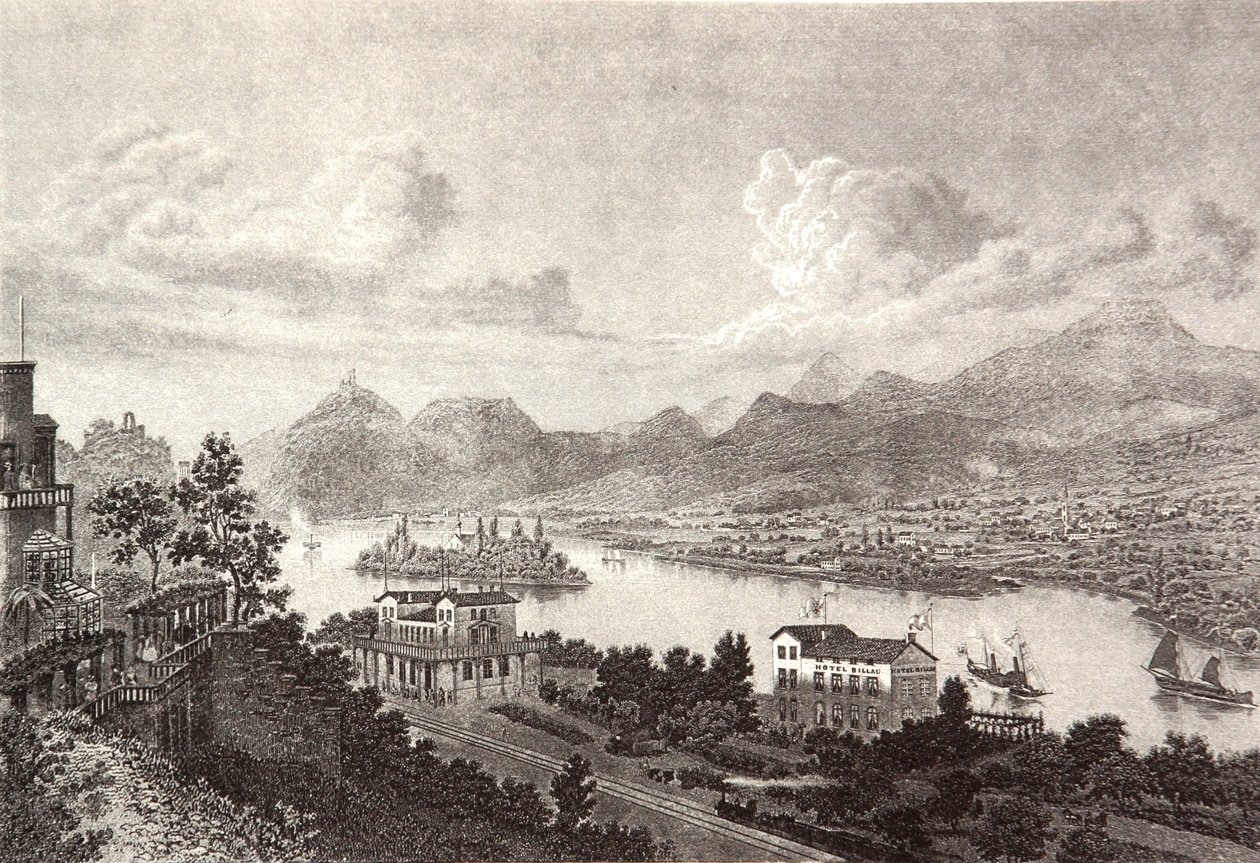 Drachenfels Nonnenwerth Rolandseck af Pierre Joseph Redouté