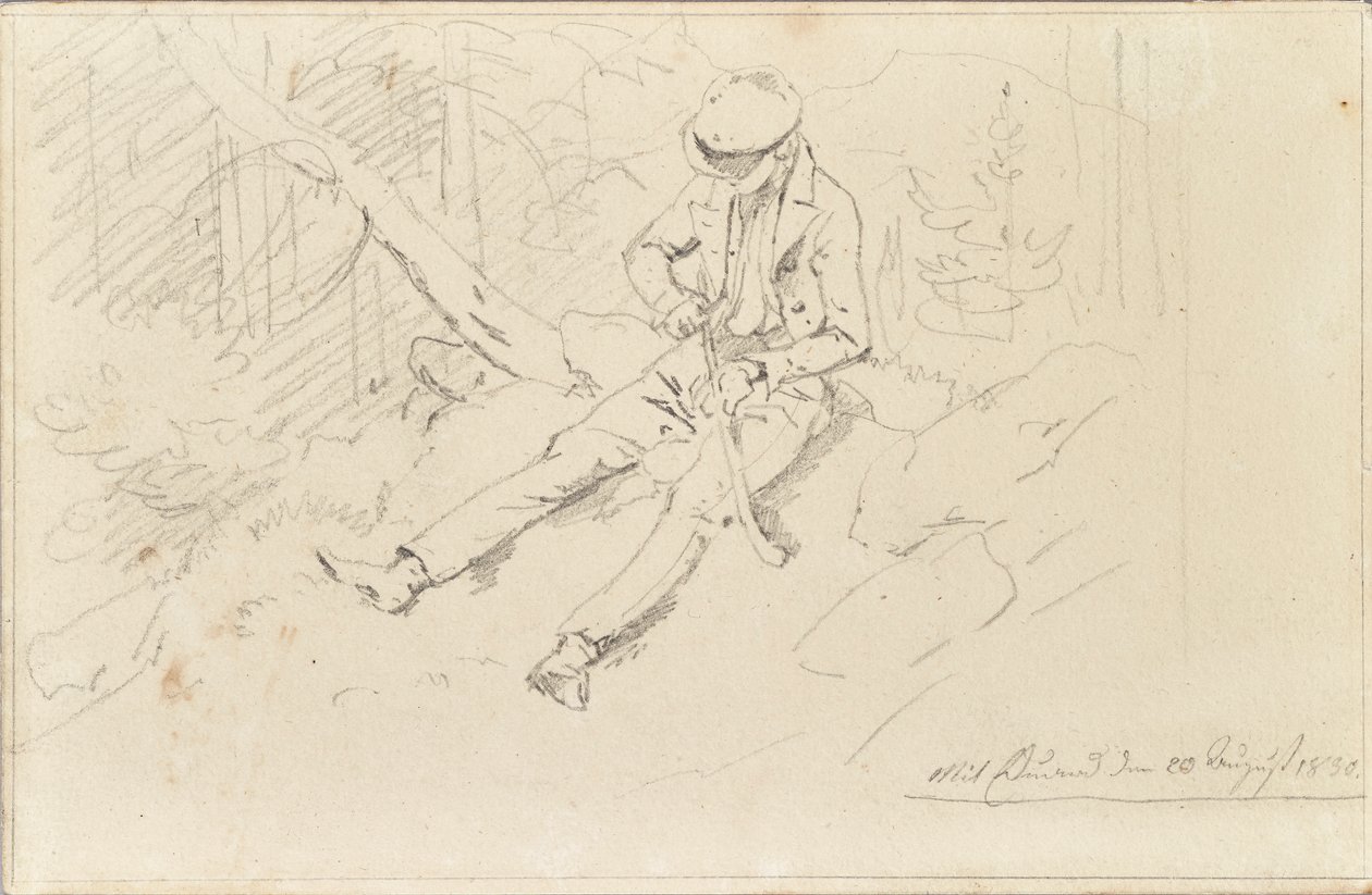 Ungdom med spidskatte af Friedrich August Mathias Gauermann