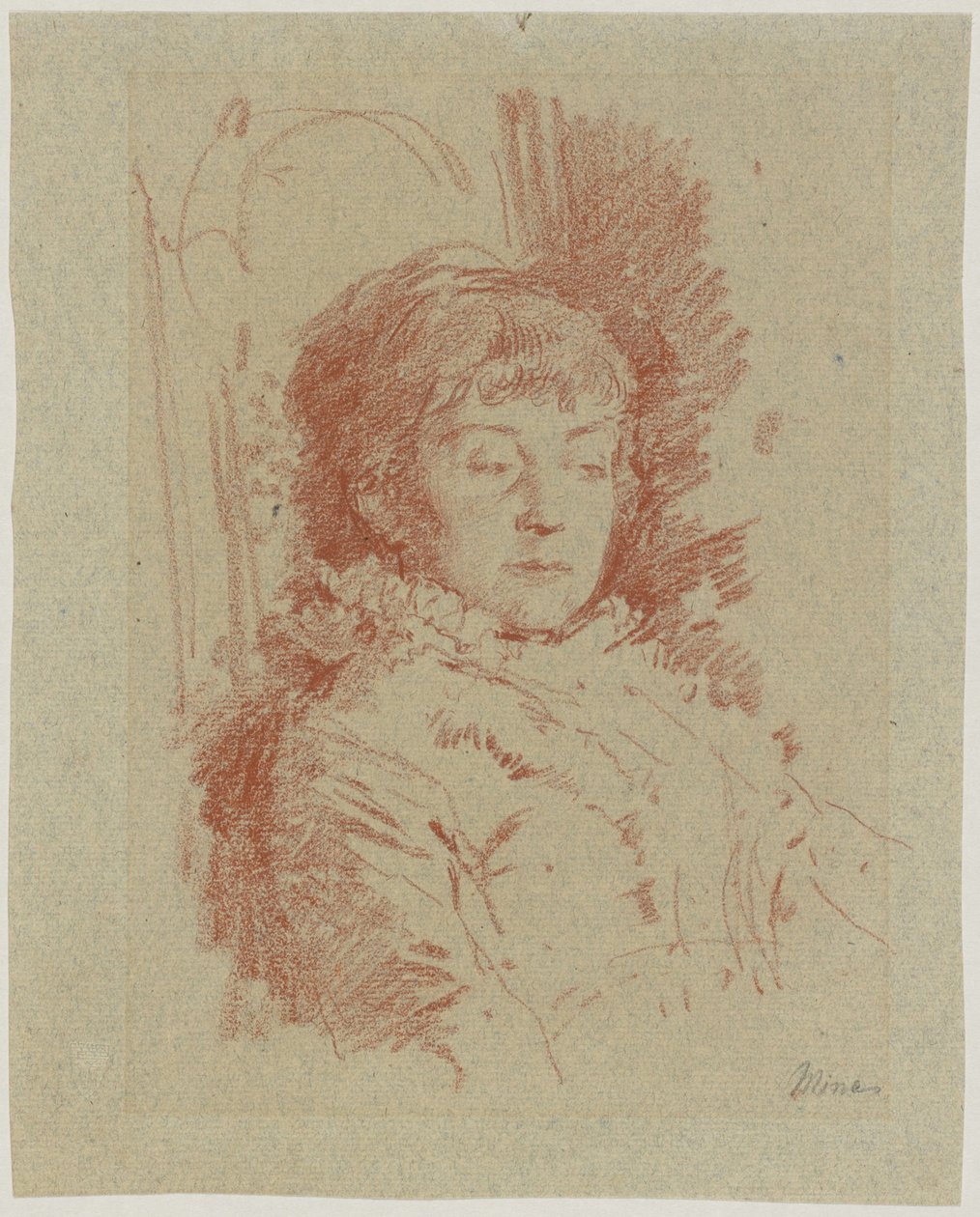 Portræt af Mina Kaulbach af Friedrich August von Kaulbach