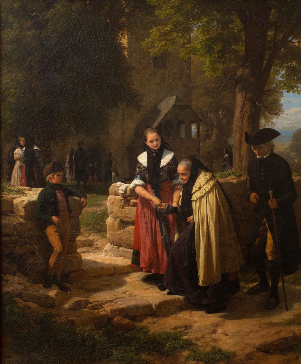 Foran kirken. af Friedrich Eduard Meyerheim