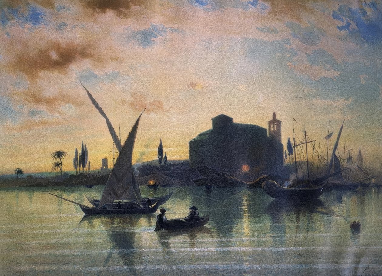 SPANIEN - UDSIGT OVER SEVILLE - EL GUADALQUIVIR - 1867 af Friedrich Eibner