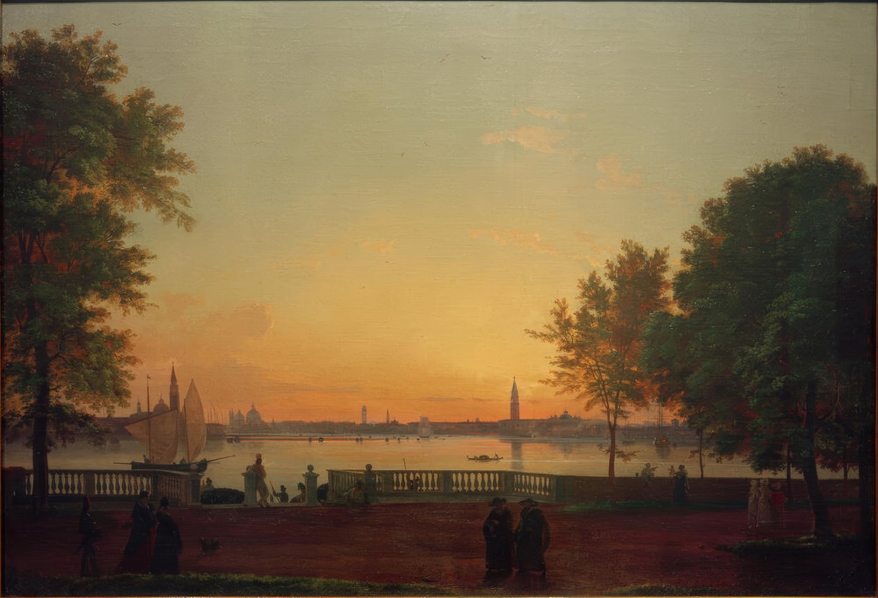 Udsigt over Venedig fra Giardini Pubblici af Friedrich Nerly