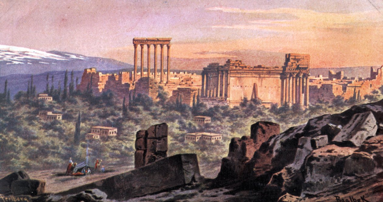 Baalbek Libanon (print) af Friedrich Perlberg