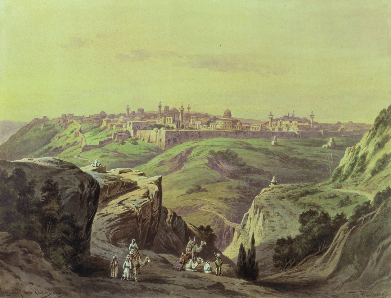 Udsigt over Jerusalem af Friedrich Perlberg
