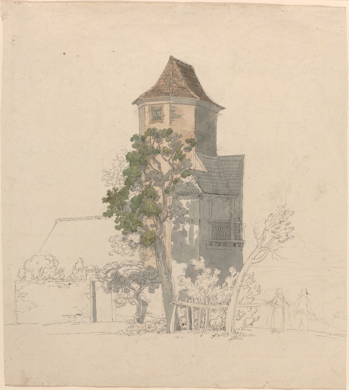 Tårnet af et befæstet hus [recto] af Friedrich Salathé