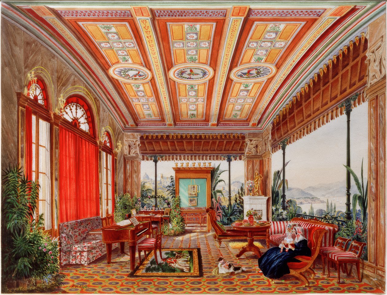 Interiør af et hus af Friedrich Wilhelm Klose