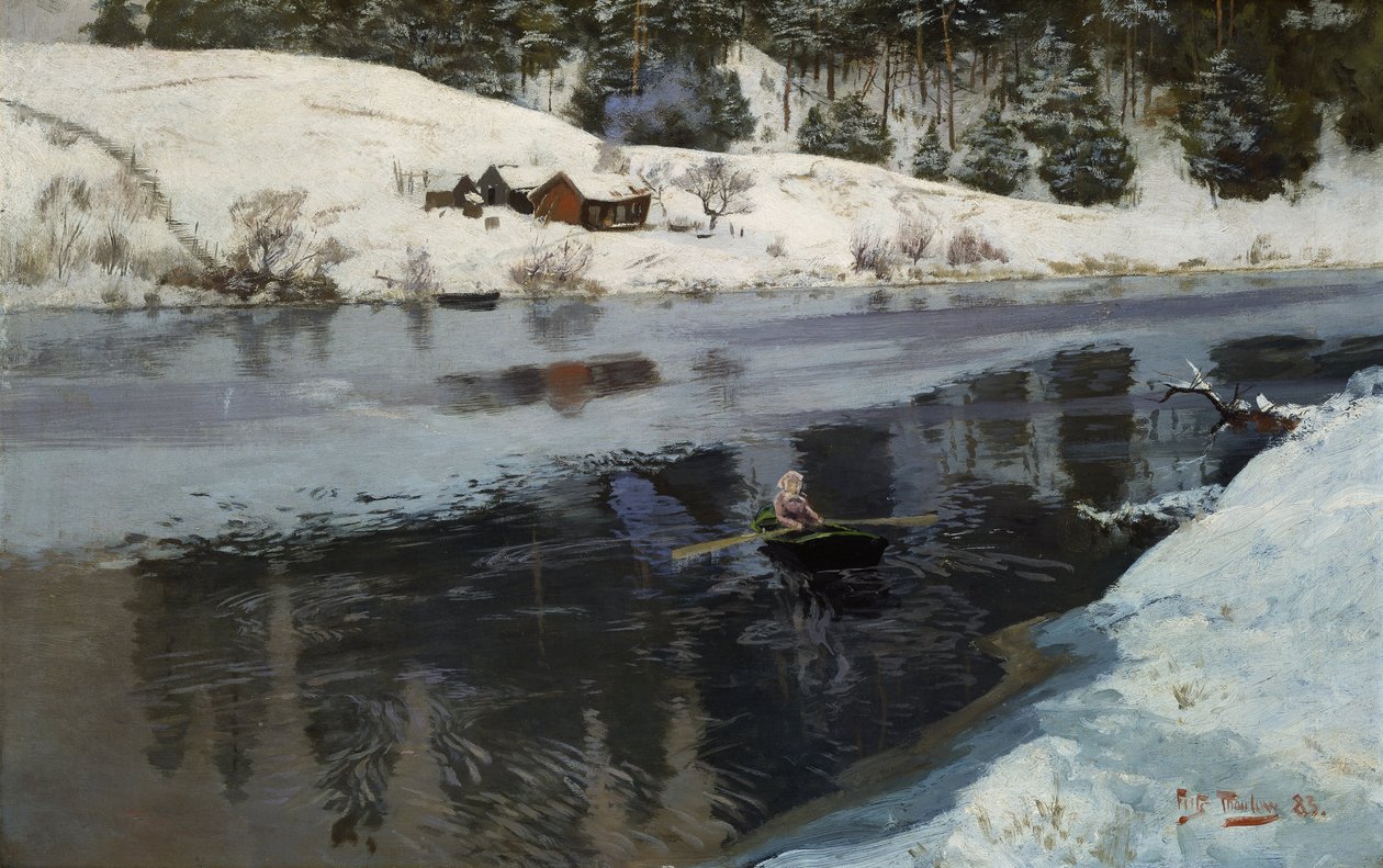 Vinter ved Simoa -floden af Fritz Thaulow