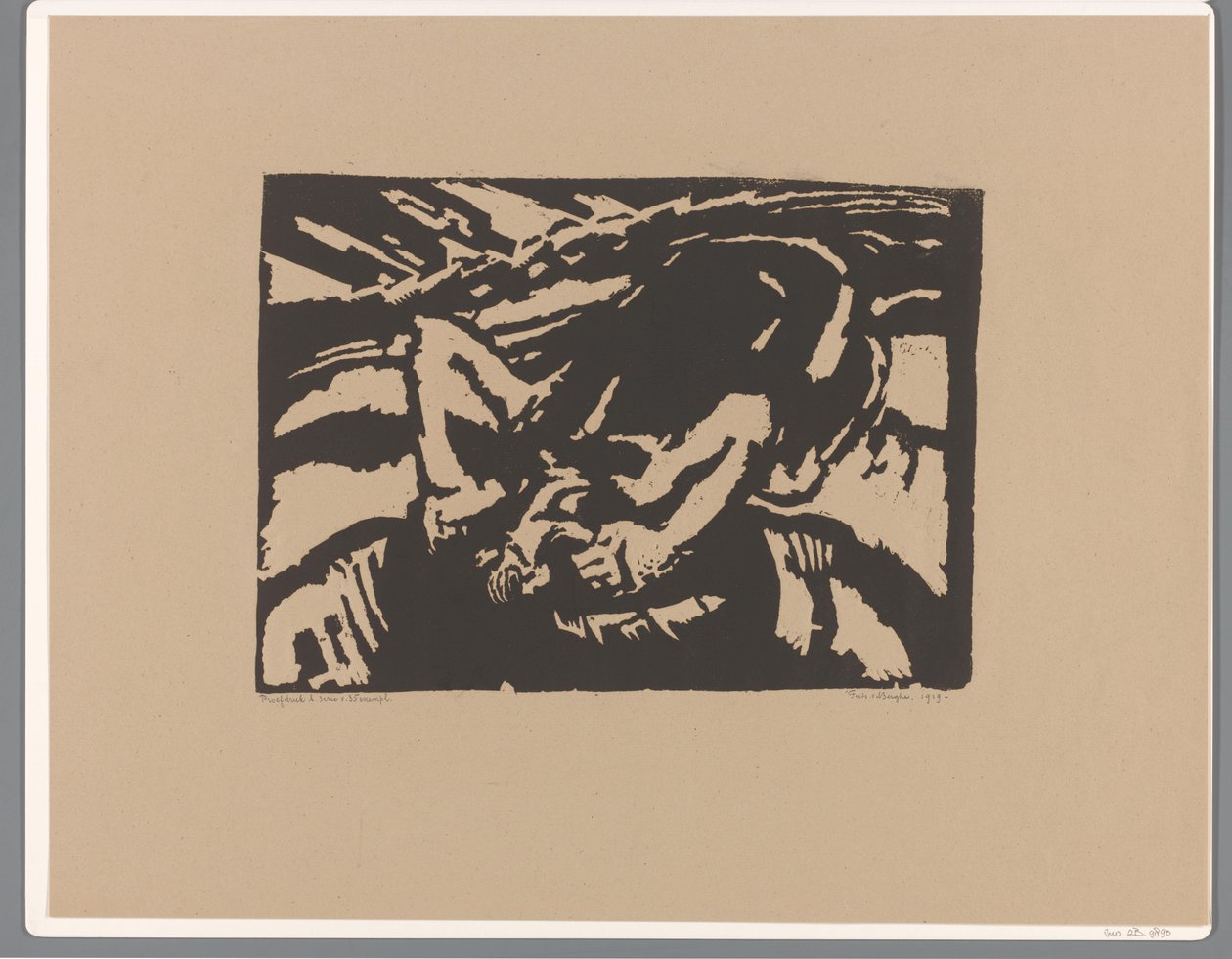 Knælende mand af Frits van den Berghe (signed by artist)