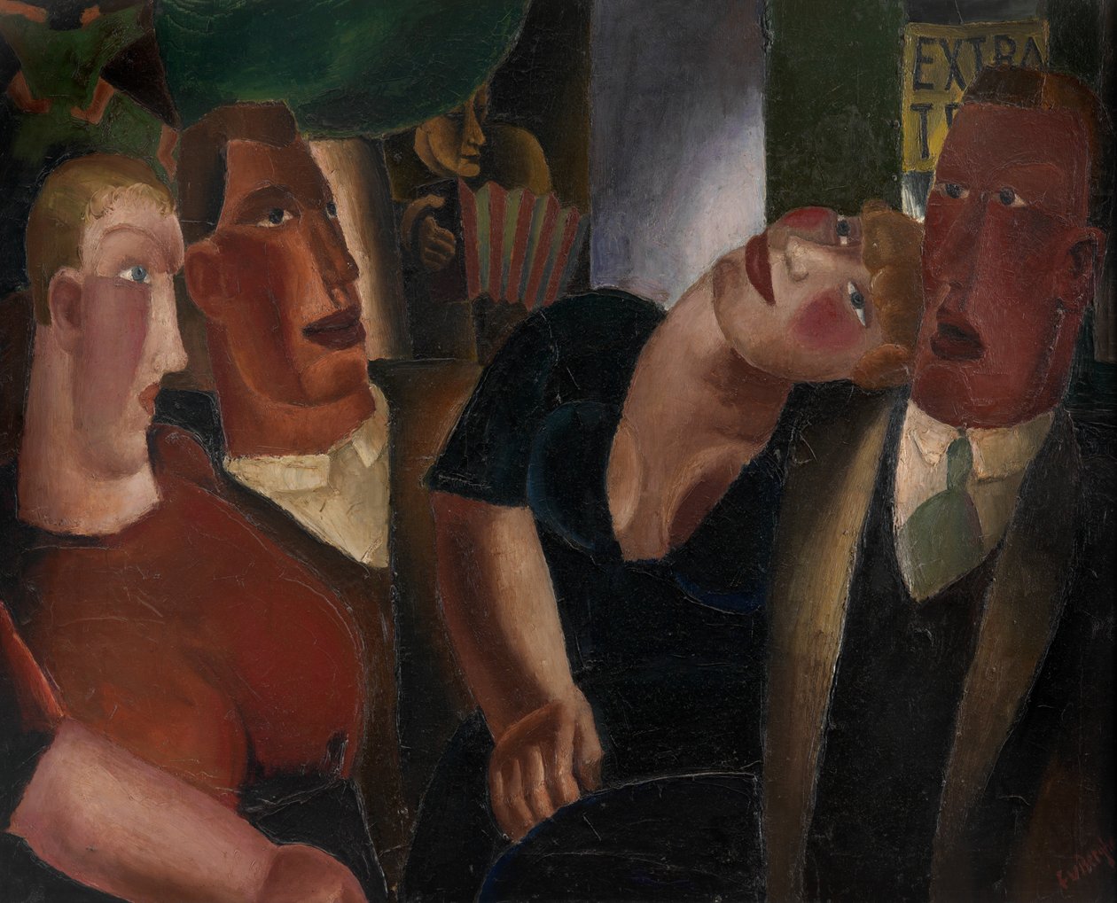 Village Sweethearts (olie på lærred) af Frits van den Berghe
