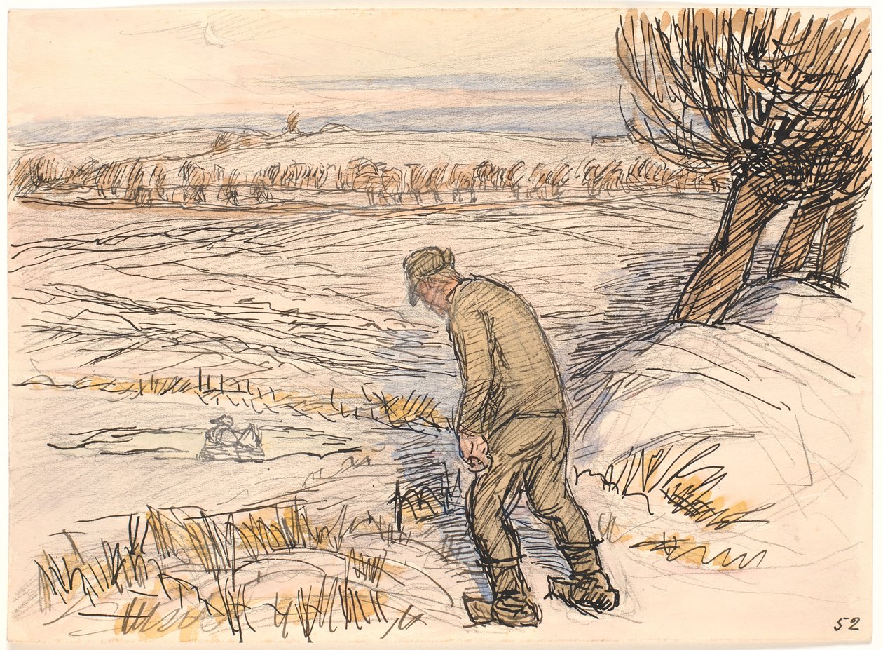 Bonden ved den frosne sø af Fritz Syberg