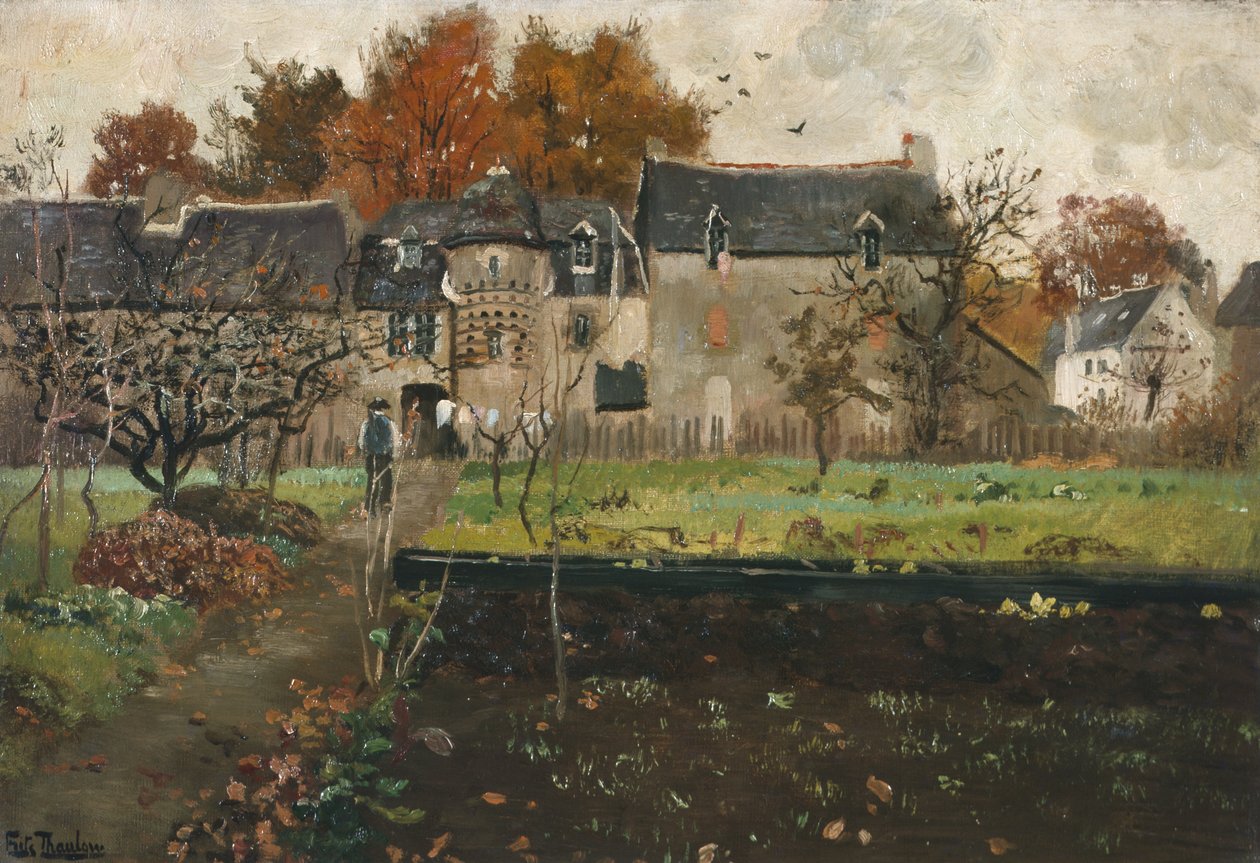 Fransk gård, ca. 1900 (maleri) af Fritz Thaulow