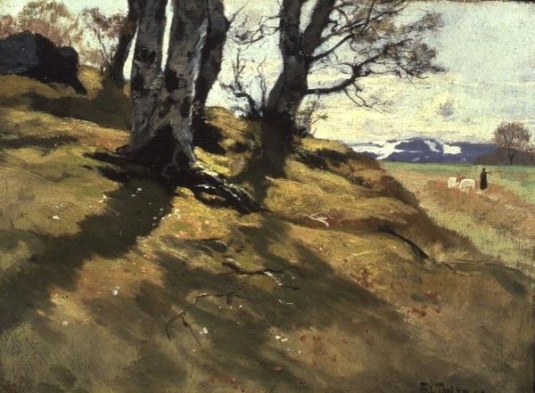Landskab ved Stord, Norge af Fritz Thaulow