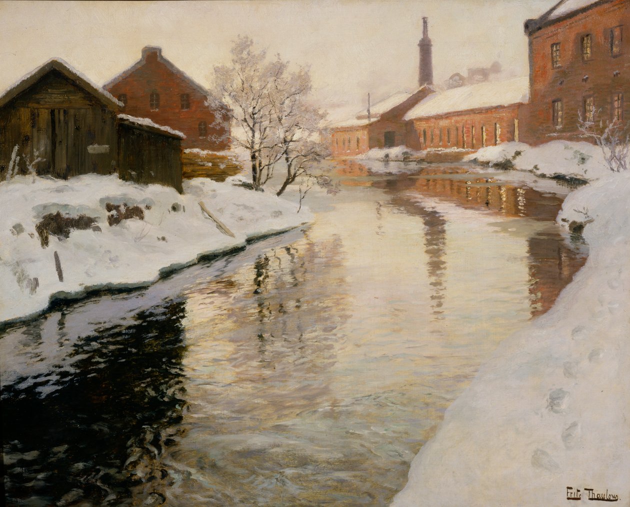 Lysaker floden af Fritz Thaulow