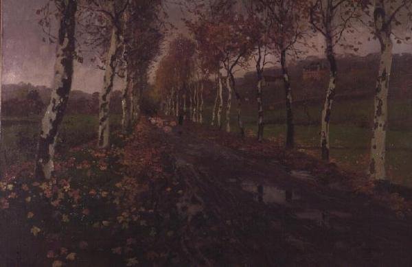Sølvbirkes Allé af Fritz Thaulow