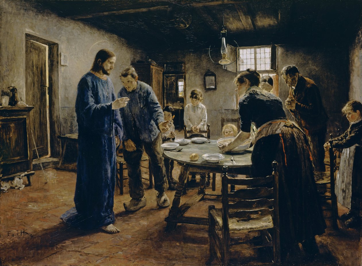 Måltidsbønnen, 1885 af Fritz von Uhde