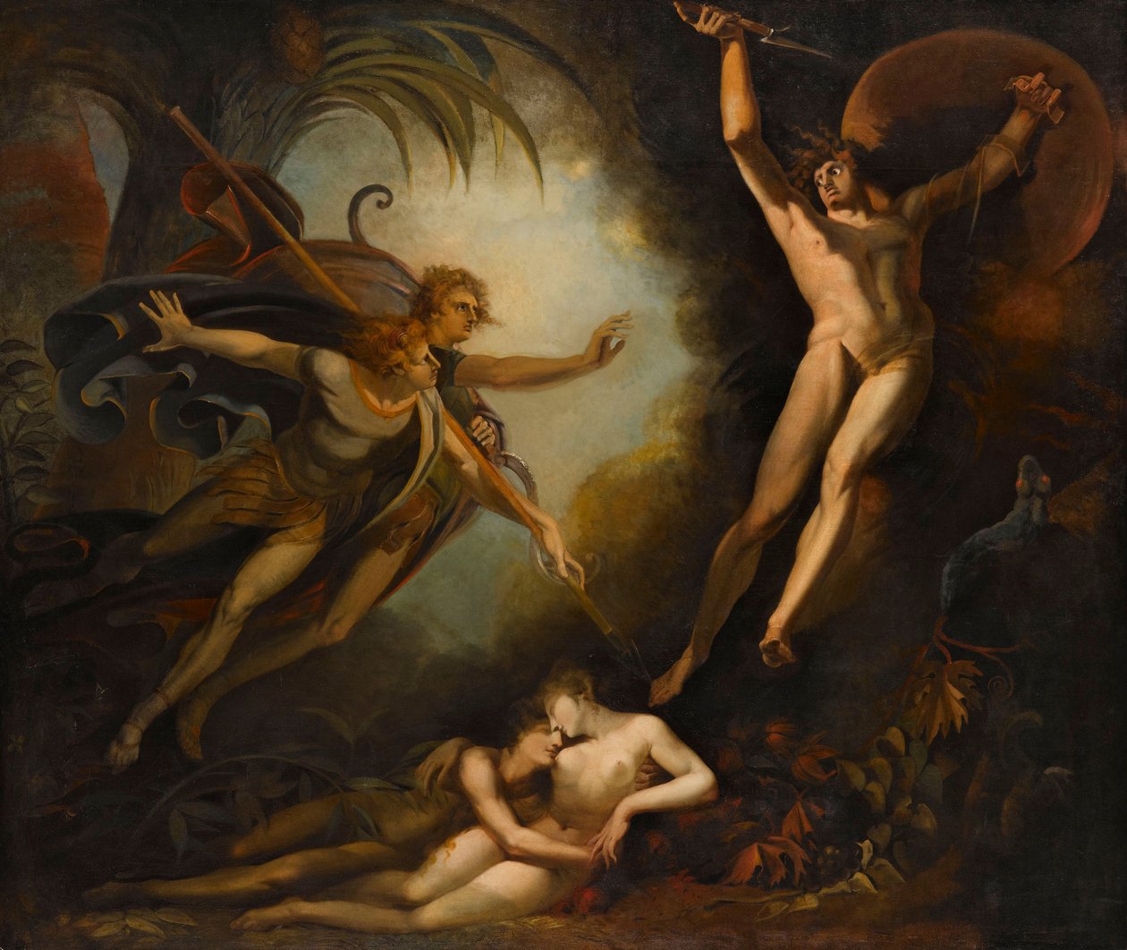 Satan starter, berørt af Ithuriels spyd, 1779. af Füssli